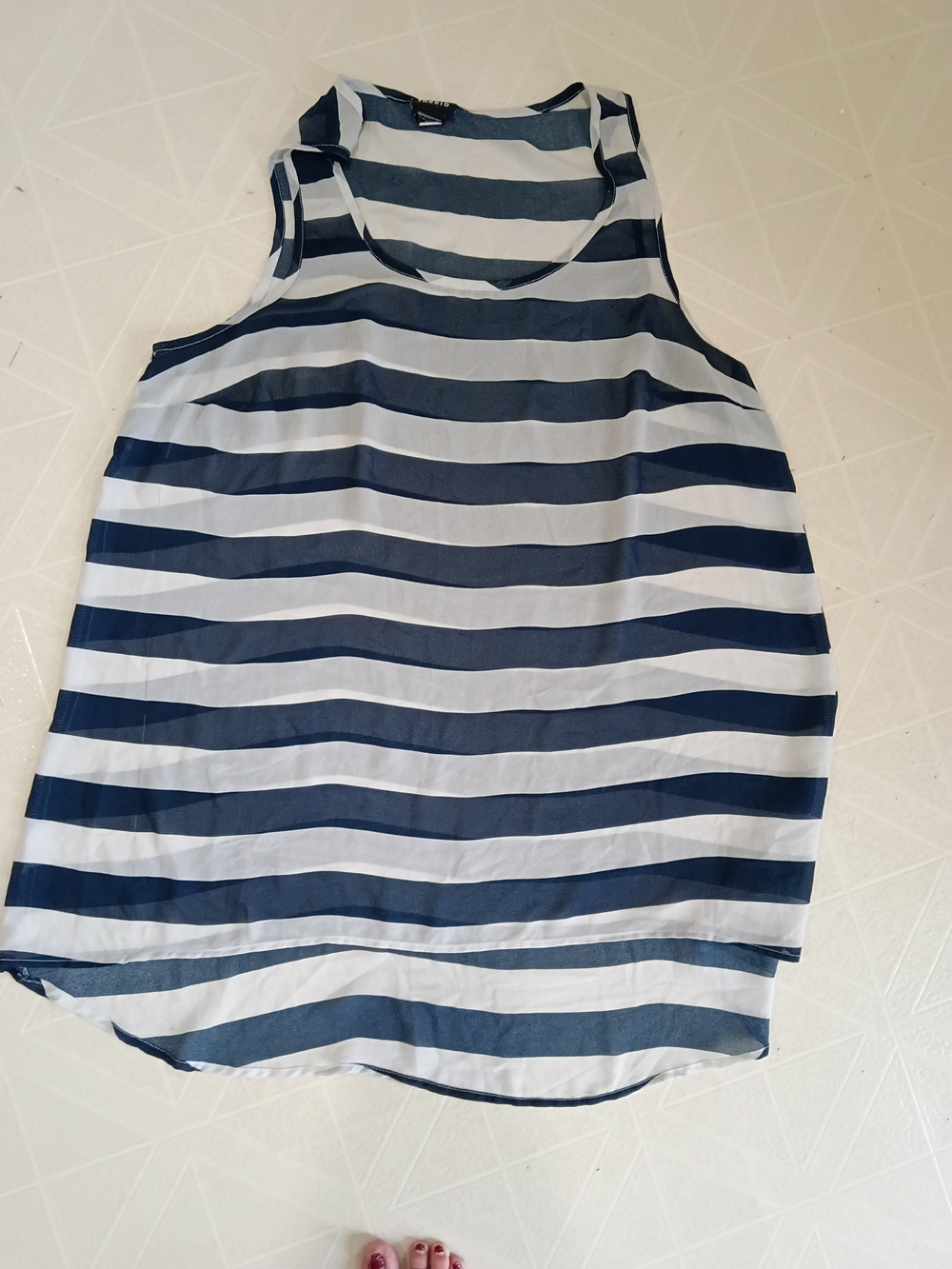 torrid Navy and White Striped Tank